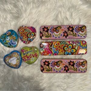 Brighton Decorative Tin Storage Case Lot of 7